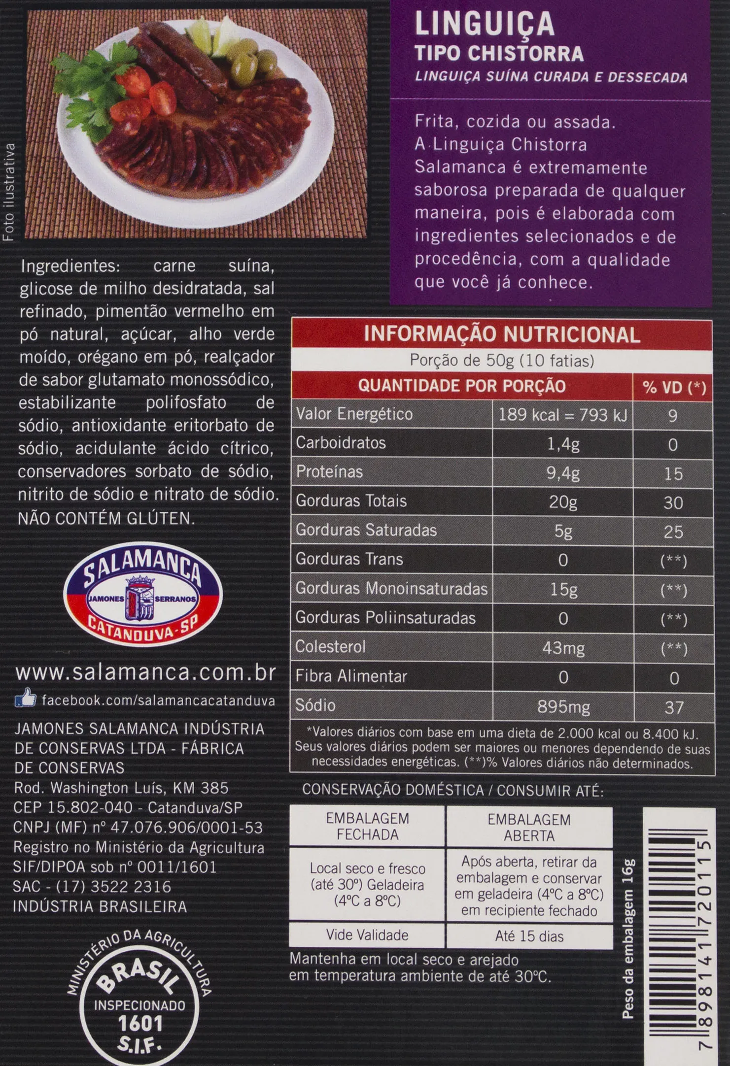 Linguiça Salamanca Chistorra - 200 gramas